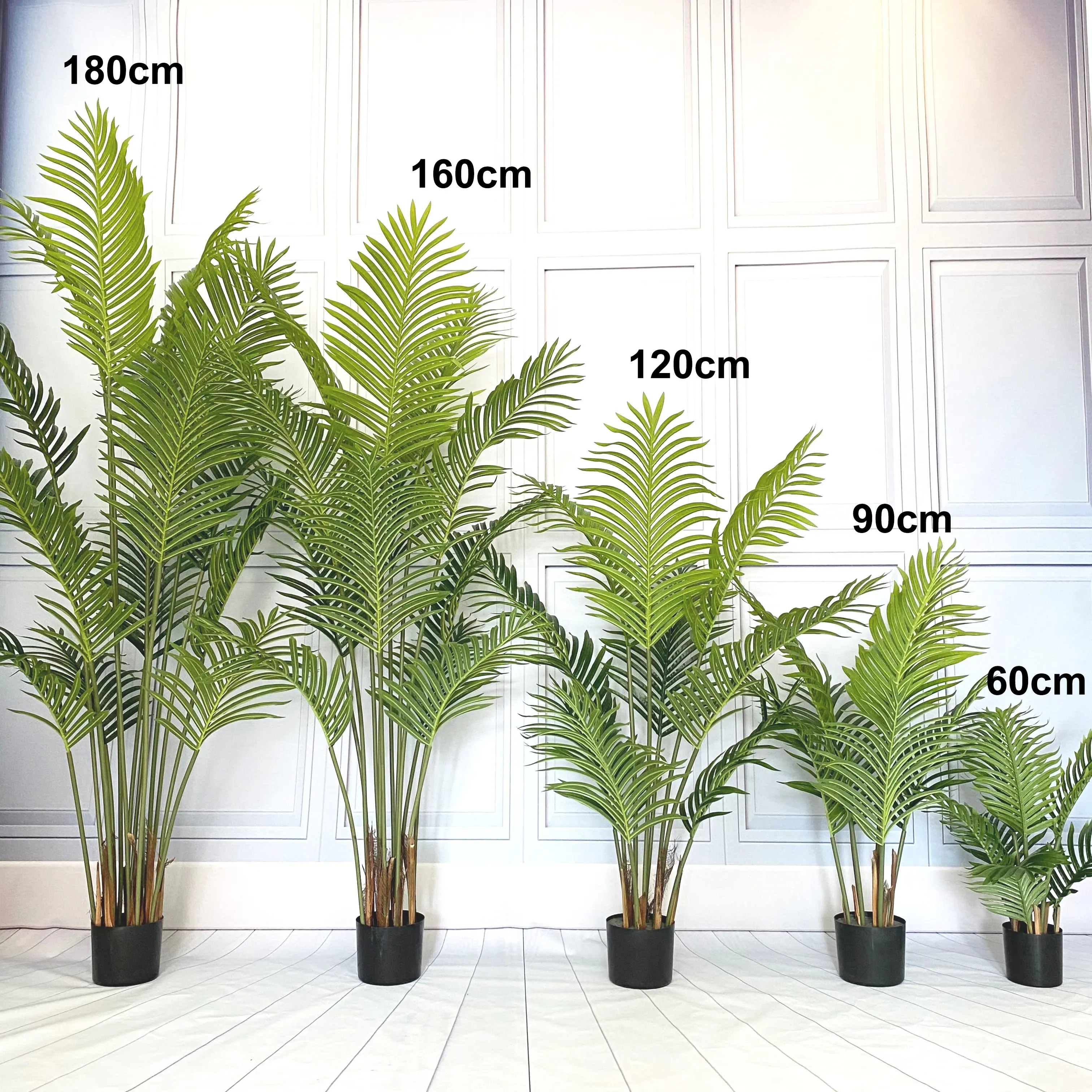 Dypsis Lutescens de plástico para bonsai, vaso de plantas artificiais para decoração interna, palmeira artificial, plantas simuladas