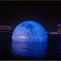 Décoration publicitaire gonflable géante en forme de lune LED pour extérieur, modèle planète, pour carnaval nocturne