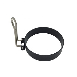 Offre Spéciale Moule à œufs en métal écologique Anneaux de crêpes antiadhésifs Certification LFGB Couleur noire Logo personnalisé pour des œufs parfaits - Product Image 1