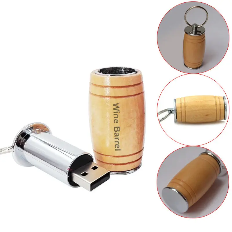 Customized wine wine drum botte USB flash memory stick legno barel pen thumb drive per pubblicità promozione regalo omaggi