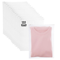 Sacs de rangement en plastique refermables avec fermeture éclair, mats et givrés, pour vêtements et articles personnels, emballage CPE, réutilisables