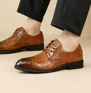 Nouvelles chaussures habillées en cuir PU à lacets et bout pointu pour hommes, style britannique, pour affaires, mariages et occasions formelles, avec semelle extérieure en caoutchouc - Product Image 2