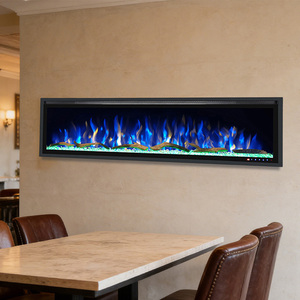 <span class=keywords><strong>Chimenea</strong></span> Eléctrica Empotrada Decorativa de Pared con Control Táctil y Llama de 6 Colores para el Hogar - Product Image 1