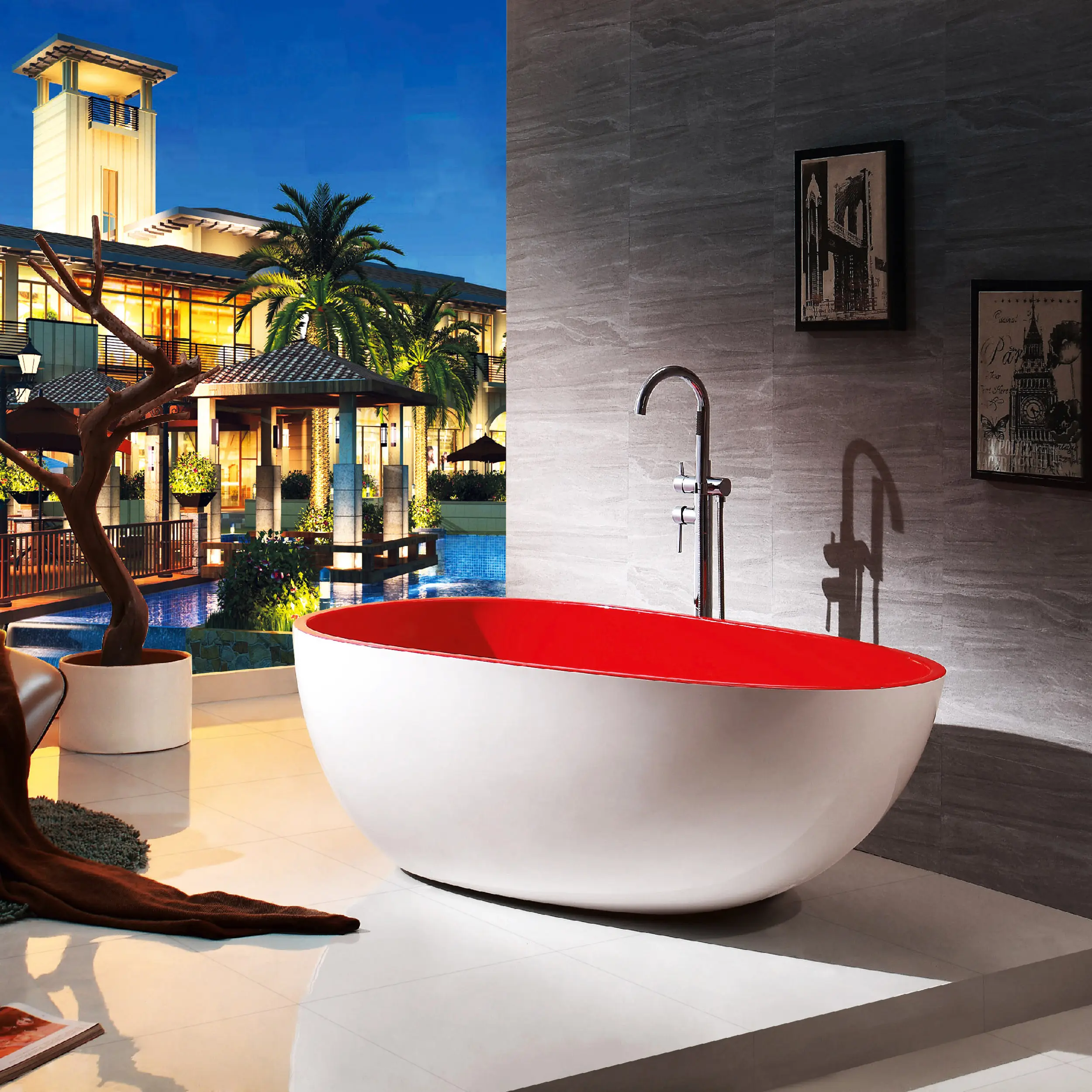 Bán buôn sang trọng trong nhà Acrylic bồn tắm freestanding thiết kế hiện đại phòng tắm di động bồn tắm