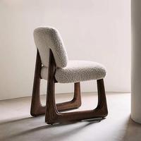 Chaise de salle à manger en bois massif, style minimaliste moderne et luxueux, avec dossier, empilable, pour la maison, la salle à manger et l'hôtellerie/la restauration