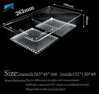 Boîtes d'emballage transparentes pour biscuits en PET à 2 compartiments Boîtes rectangulaires jetables en plastique pour plateau à gâteaux transparent pour plateau à biscuits