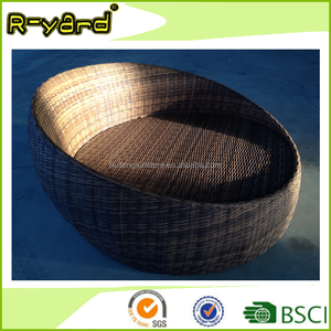 Venta caliente Luna redonda en forma de cojines de mimbre <span class=keywords><strong>al</strong></span> aire libre camas de <span class=keywords><strong>sol</strong></span> - Product Image 3