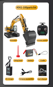 2023 mới Huina K961-100 K961-100S RC máy xúc kabolite 1/18 quy mô kim loại thủy lực máy xúc RC đầy đủ chức năng mô hình RC xe - Product Image 5