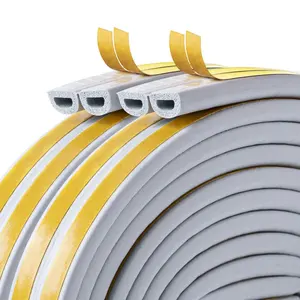 33Ft Rubber Self-Adhesive Weatherstrip For Door Insulation Weatherproof Doors Windows Seal Strip Weather Stripping 2Rolls*16.5Ft