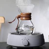 Carafe à café isotherme en verre borosilicate de 600 ml pour café arabica, avec manchon en bambou, pour partage