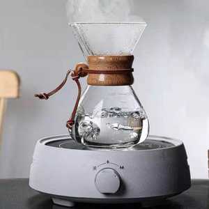 <span class=keywords><strong>Cafetera</strong></span> de Vidrio de Borosilicato de 600 ml para Verter sobre Café, <span class=keywords><strong>Cafetera</strong></span> Aislada para Compartir con Funda de Bambú - Product Image 6