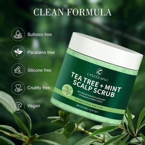 Pegatinas Personalizadas, Exfoliante Capilar Orgánico de Aceite de Árbol de Té y Menta, Bajo MOQ, Sal del Himalaya para Purificar el Cuero Cabelludo y Fortalecer el Cabello - Product Image 2