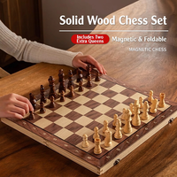 Jeu d'échecs magnétique en bois massif, échiquier pliable, jeu de stratégie portable pour enfants, étudiants, entraînement