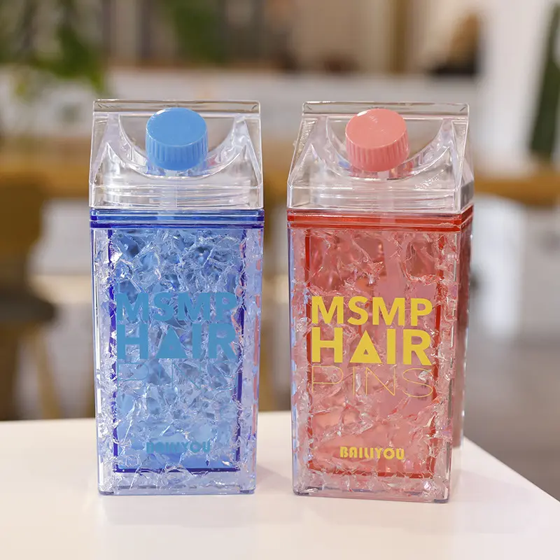 Box Vormige Plastic Pocket Fles Voorjaar Polycarbonaat Melk Karton Water Fles
