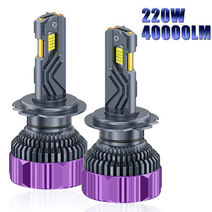 หลอดไฟ LED รถยนต์ประสิทธิภาพสูง 220W สีขาวเย็น 3 ท่อทองแดง H1 H3 H4 H7 H11 9005 9006 9012 ไฟหน้า LED - Product Image 2