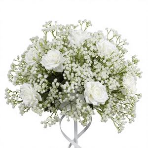 ของตกแต่งงานแต่งงาน ลูกบอลดอกกุหลาบสีขาวขนาดใหญ่ ดอกยิปโซฟิลลา ของประดับตกแต่งโต๊ะสำหรับงานแต่งงาน งานอีเว้นท์ และงานปาร์ตี้ - Product Image 6