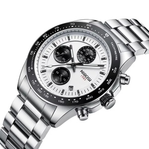 Montre chronographe de luxe pour hommes, en acier inoxydable, résistante à l'eau 3BAR, date lumineuse, montre à quartz tendance, pour 2636 marques - Product Image 4