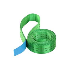 Zhizhenポリエステルウェビングリフティングスリングフラット2 Ply折りたたみソフトアイウィービング証明書2トンウェビングスリングベルト - Product Image 2