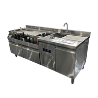 Komersial Modern Stainless Steel koktail Bar Station peralatan dapur elektrik kulkas Cocktail untuk Bar Modern