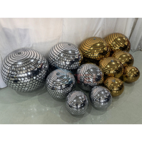 Grande sphère miroir gonflable en PVC or et argent, avec laser LED, étanche, logo personnalisé, décoration de boule miroir disco, ballon disco