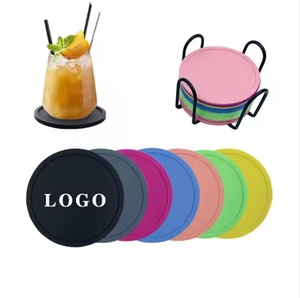 Custom Logo Promotional Drink Coffee Wine Coaster Round Silicone Coasters Cup Mat