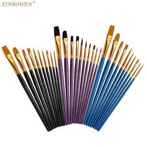 Xinbowen Professionnel 10 Pièces Manche En Bois En Nylon Cheveux Artiste Brosse Qualité Aquarelle Pinceaux De Peinture - Product Image 5