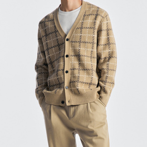 Cárdigan de punto de manga larga para hombre, suéter de punto de algodón informal simple, suministro en stock de fábrica - Product Image 2