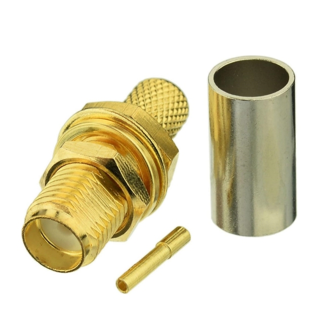 SMA-Female Crimp Type Connector Golden RF Coaxial Connector RG58
