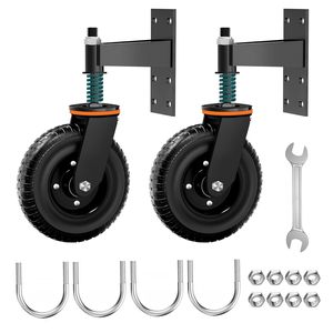 Roues de clôture 6 ou 8 pouces pour porte en tube métallique 1000-1400lb Capacité Rotation à 360 degrés à ressort - Product Image 1