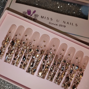 <span class=keywords><strong>Elegantes</strong></span> <span class=keywords><strong>uñas</strong></span> en forma de ataúd, diseño 3D, <span class=keywords><strong>Uñas</strong></span> postizas a presión, <span class=keywords><strong>colores</strong></span> suaves, patrón de estilete de mariposa sin pegamento para dedos - Product Image 6