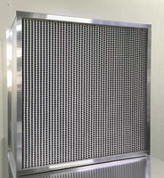 Filtro de aire de aluminio plisado profundo Sala limpia Nuevos componentes de núcleo de panel de condición con medios de fibra de vidrio