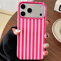 Coque de téléphone minimaliste INS colorée à rayures pour couple, compatible avec iPhone 18 17 16 15 Pro Max 16E 14 13 12 11 XS X XR 8 Plus