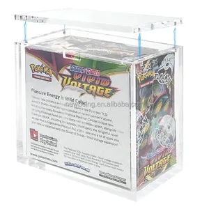 Hete Verkoop Magnetische Deksel Elite Trainer Box Custom Etb Sluiting Acryl Booster Box Pokemon Beschermer Case