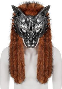 Máscara de Bestia de Fantasía Unisex, Capa de Hombro de Piel Sintética, Disfraz Medieval Vikingo, Accesorio de Capa para Halloween - Product Image 2