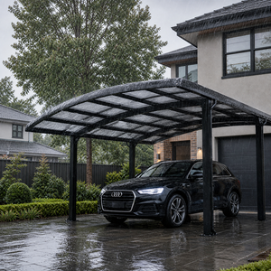 Abri de voiture <span class=keywords><strong>en</strong></span> aluminium pour deux <span class=keywords><strong>voitures</strong></span>, résistant aux intempéries, pour stationnement extérieur et utilisation <span class=keywords><strong>en</strong></span> jardin - Product Image 2