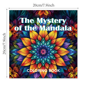 Livre de coloriage pour <span class=keywords><strong>adultes</strong></span> à la mode, motif mandala floral, 24 pages, papier kraft, couverture souple, illustrations créatives - Product Image 2