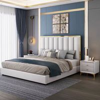 Lit capitonné en cuir souple de haute qualité, design italien 2026, nouveau modèle, pour chambre à coucher