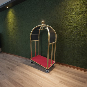C006 Chariot porte-bagages design moderne pour hôtel Bellman Chariot à bagages en acier inoxydable Fournitures d'accueil efficaces - Product Image 6