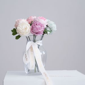 Rosa de Té Artificial de Tallo Corto y Flores Grandes, Flores de Tela de Seda Duraderas, Adecuadas para Bodas DIY - Product Image 3