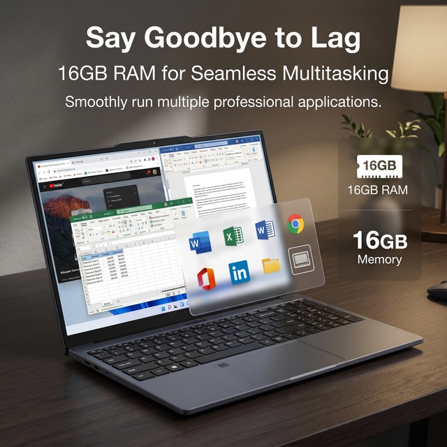 15.6-inch Laptop with Intel N95 Quad-core Processor 1920*1080 Resolution, Fingerprint Unlock Function a Business-oriented Laptop