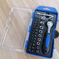 Jeu de tournevis en acier allié au chrome-vanadium, poignée à cliquet, douilles pour la réparation d'ordinateurs et de téléphones portables (étui de rangement en plastique)
