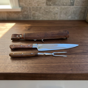 Juego de Cuchillo y Tenedor de Cocina de Acero Inoxidable Medieval. - Product Image 1