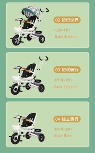 Haute qualité enfants poussette 3 roues enfants vélo bébé Tricycle assis tour 1-3-6 ans roue équilibre bébé garçon fille poussette voyage - Product Image 4