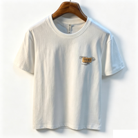 Camiseta Blanca - Nuevo Estilo de Verano para Hombre, Estampado Moderno de Hong Kong, Algodón Puro Retro Americano, Cómoda