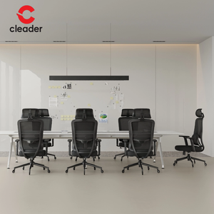 Chaise de bureau ergonomique moderne pour patrons, chaise de direction pivotante réglable en hauteur avec fonction de levage pour les partenaires - Product Image 5