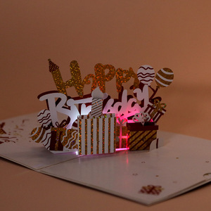 Tarjeta de Felicitación de Cumpleaños 3D Plegable con Vela de Colores, Luz LED y Música <span class=keywords><strong>MP3</strong></span> - Product Image 4