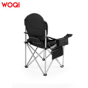 Silla Plegable para Jardín Woqi 56X56X108Cm, Silla Portátil para Pesca al Aire Libre con Bolsa Refrigerante, Negra, Poliéster 600D - Product Image 2