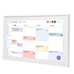 INSOVISION Advanced Original 2025 15.6" Wood Frame Digital Display <b>Calendar</b> with MP3/Wi-Fi/Video for Office - Product Image 1