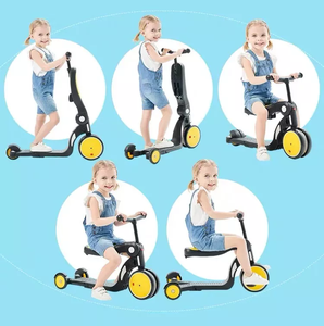 Venta al por mayor plegable 5 en 1 niño niños patinetes 3 ruedas juguetes bicicleta niños pie Scooter niños Scooter para niños 5 en 1 - Product Image 4
