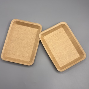 Bandeja de comida rectangular desechable a prueba de fugas, plato de papel biodegradable para restaurantes, fiestas y catering - Product Image 4